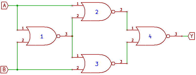 XNOR Gate Comprised of NOR Gates