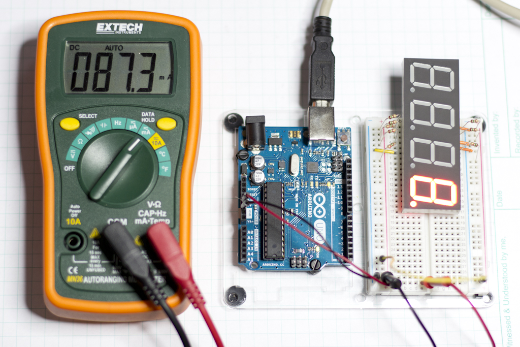 20mm Seven Segment Display Current Draw