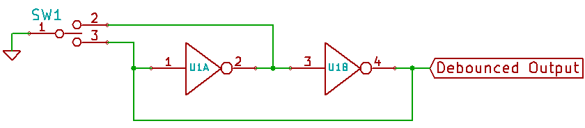 Switch Debounce Using NOT Gates