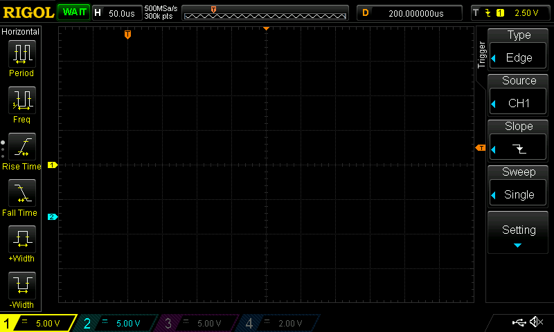 Oscilloscope Trace of Arduino Wire Library Function BeginTransmission