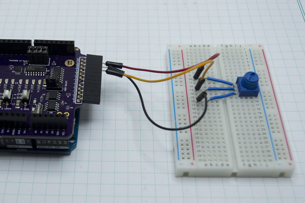 Potentiometer Connection to ADC Header