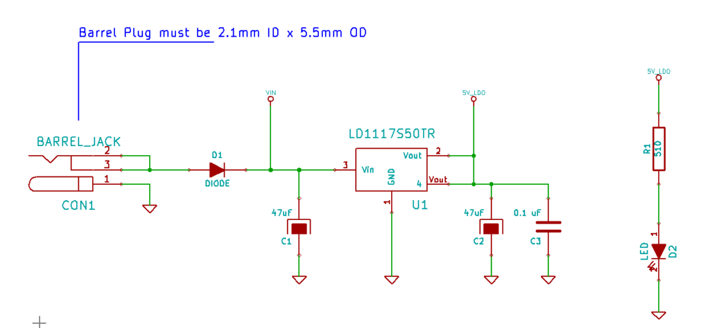 Arduino UNO R3 KiCad Schematic Voltage Regulator Subsystem Revised